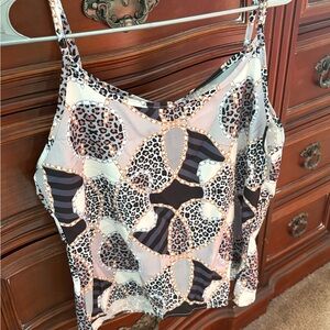 SHEIN Leopard Patchwork Cami Top